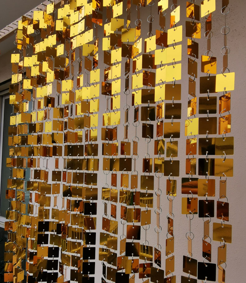 Pvc Panel Background - 3cm 골드 실버 사각형 스팽글 걸이끈